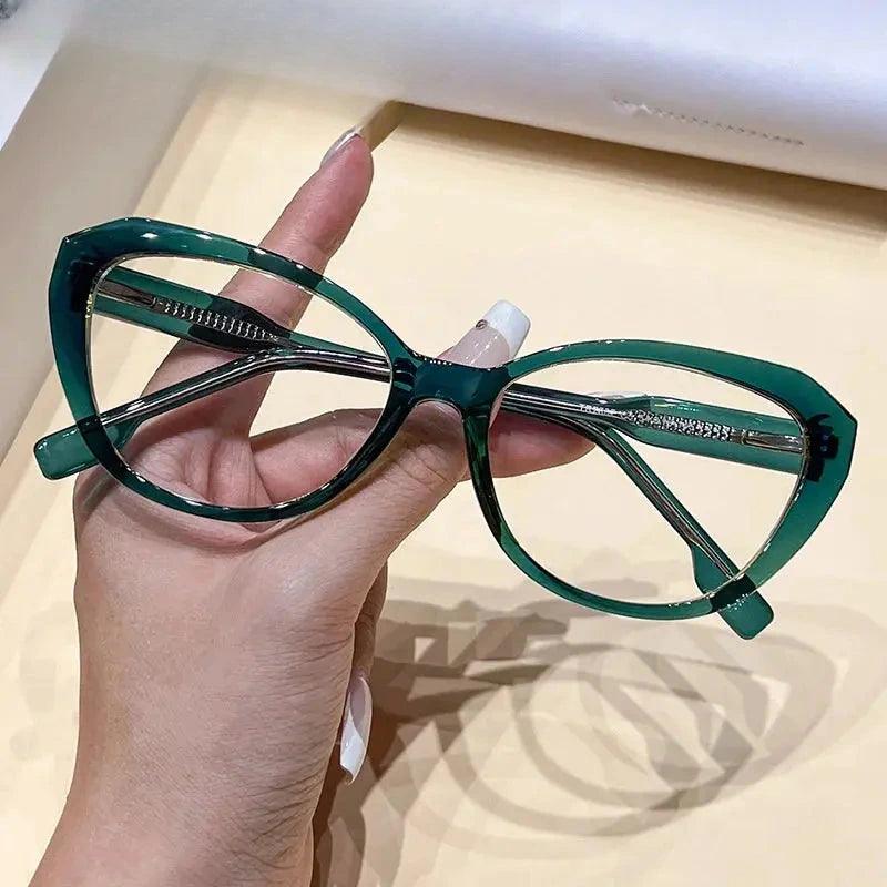 Women's Cat Eye Full Rim Titanium Prescription Glasses 87887 — view 5 | Rx Spectacle