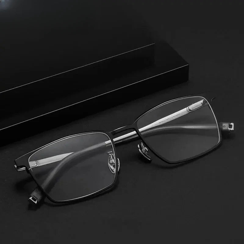 Women's Square Full Rim Titanium Prescription Glasses 59861 — view 1 | Rx Spectacle