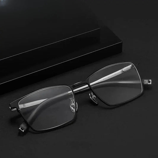 Women's Square Full Rim Titanium Prescription Glasses 59861 — view 1 | Rx Spectacle
