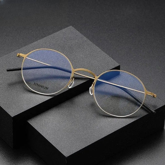 Unisex Round Full Rim Titanium Prescription Glasses 5044 — view 1 | Rx Spectacle