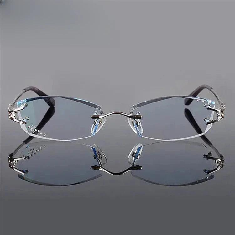 Women's Oval Rimless Titanium Prescription Glasses 961006 — view 4 | Rx Spectacle
