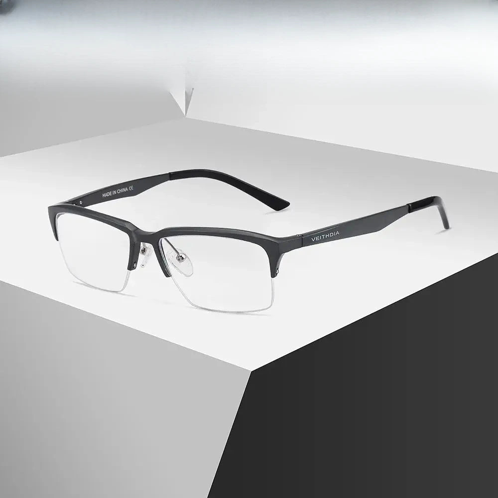 Men's Square Semi-Rimless TR90 Prescription Glasses 58727 — view 1 | Rx Spectacle
