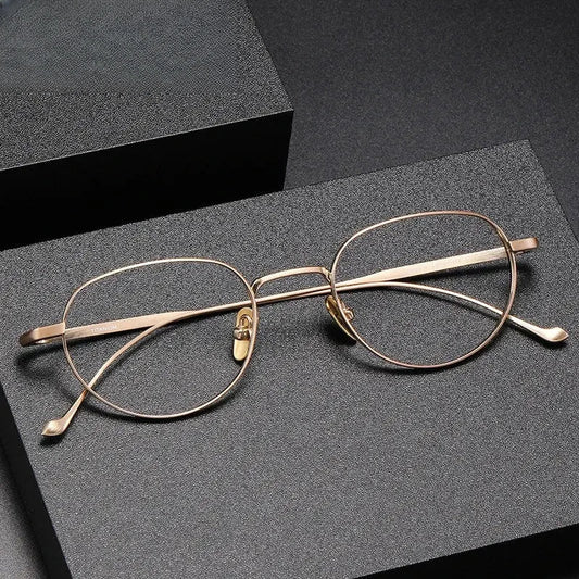 Women's Oval Full Rim Titanium Prescription Glasses 133229 — view 1 | Rx Spectacle