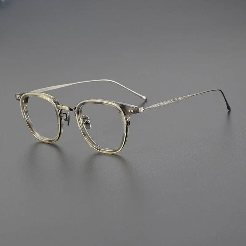 Unisex Square Full Rim Titanium Prescription Glasses Gxyj1076 — view 4 | Rx Spectacle