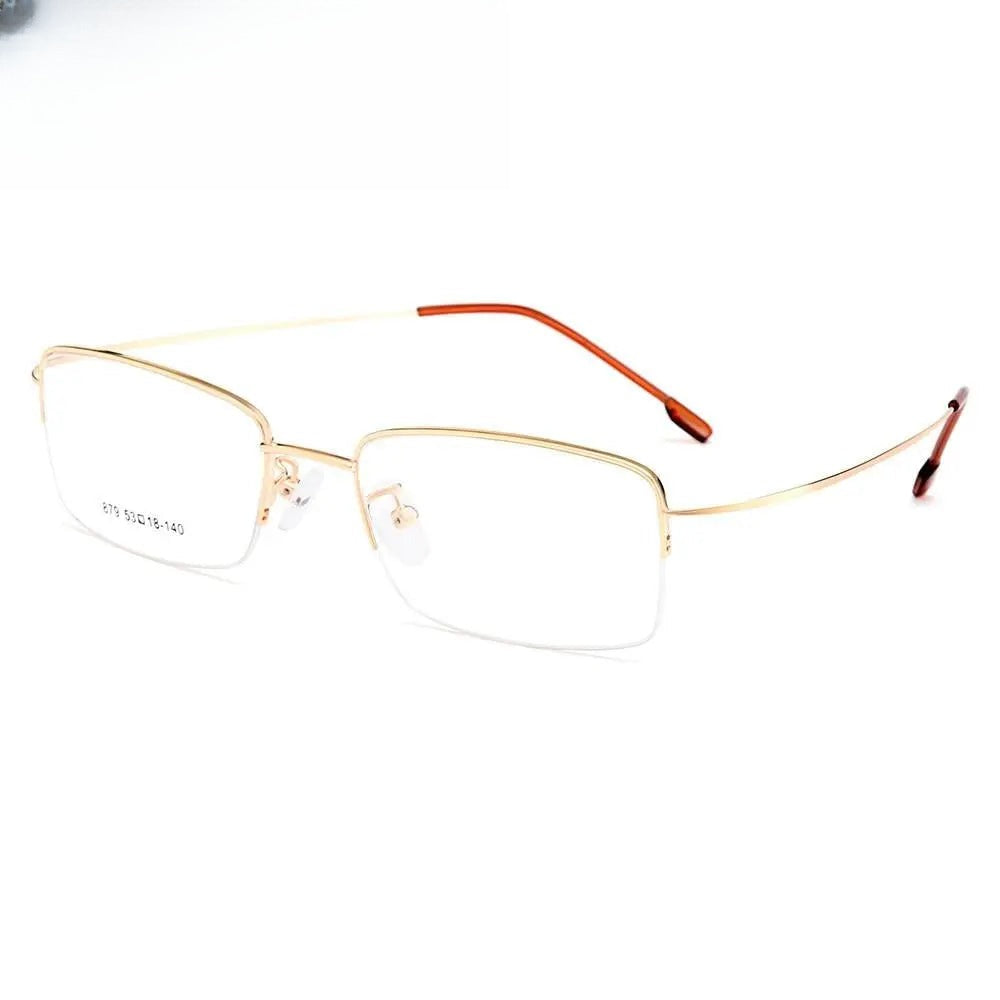 Men's Semi-Rimless Titanium Prescription Glasses Y879 — view 1 | Rx Spectacle