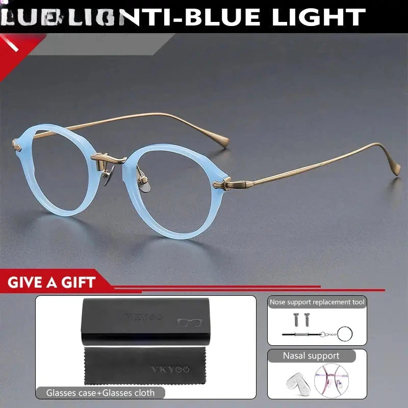 Unisex Oval Full Rim Titanium Reading Glasses 517182 — view 3 | Rx Spectacle