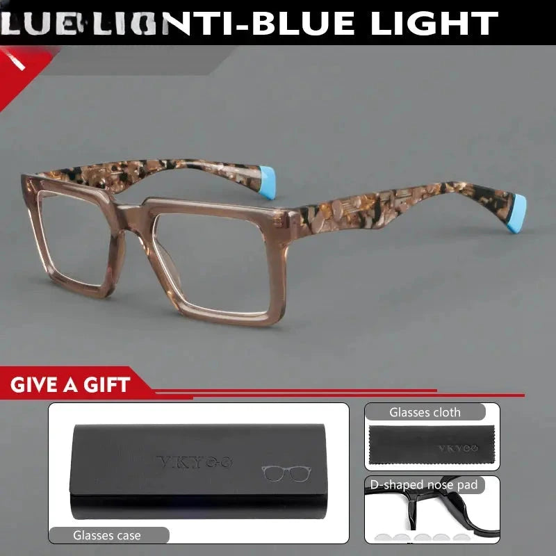Women's Square Full Rim Titanium Reading Glasses 25005 — view 3 | Rx Spectacle