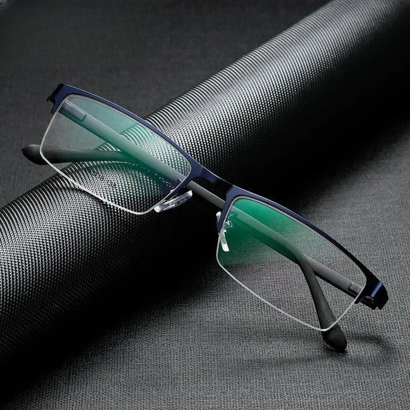 Men's Square Semi-Rimless TR90 Prescription Glasses 927 — view 1 | Rx Spectacle
