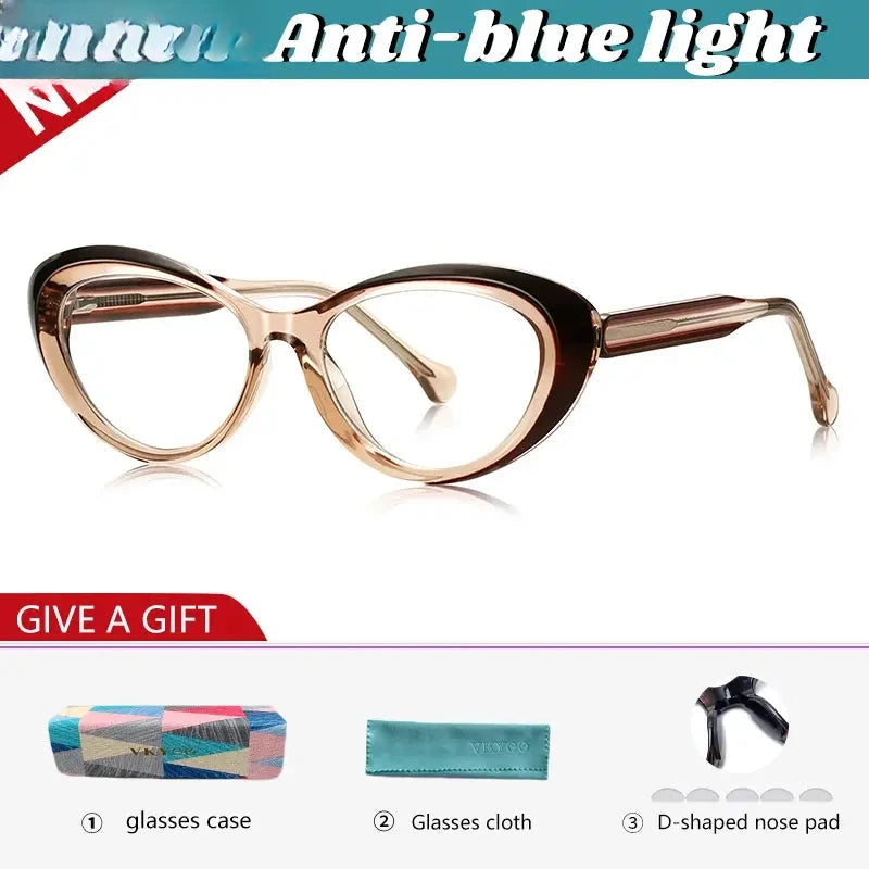 Women's Cat Eye Full Rim Titanium Reading Glasses 97100 — view 6 | Rx Spectacle