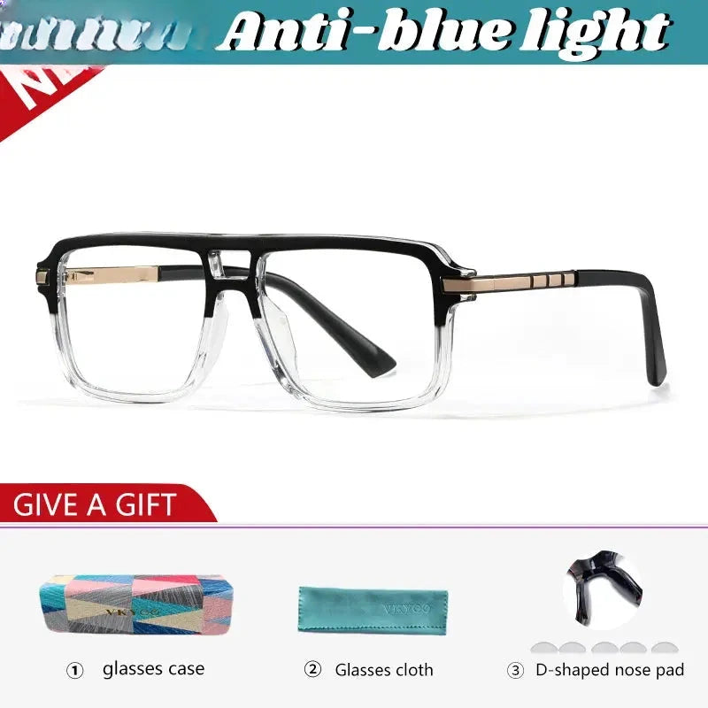 Unisex Square Full Rim TR90 Double Bridge Reading Glasses 360026 — view 3 | Rx Spectacle