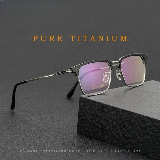 Men's Square Full Rim Titanium Prescription Glasses 2310yj — view 1 | Rx Spectacle