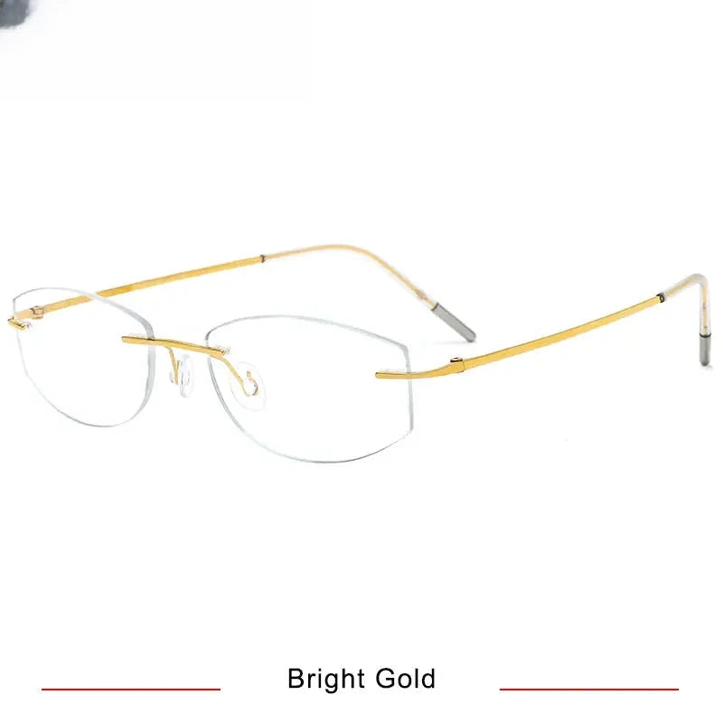 Women's Oval Rimless Titanium Screwless Prescription Glasses 62106 — view 5 | Rx Spectacle