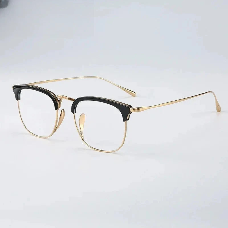 Men's Square Full Rim Titanium Prescription Glasses 35902 — view 5 | Rx Spectacle