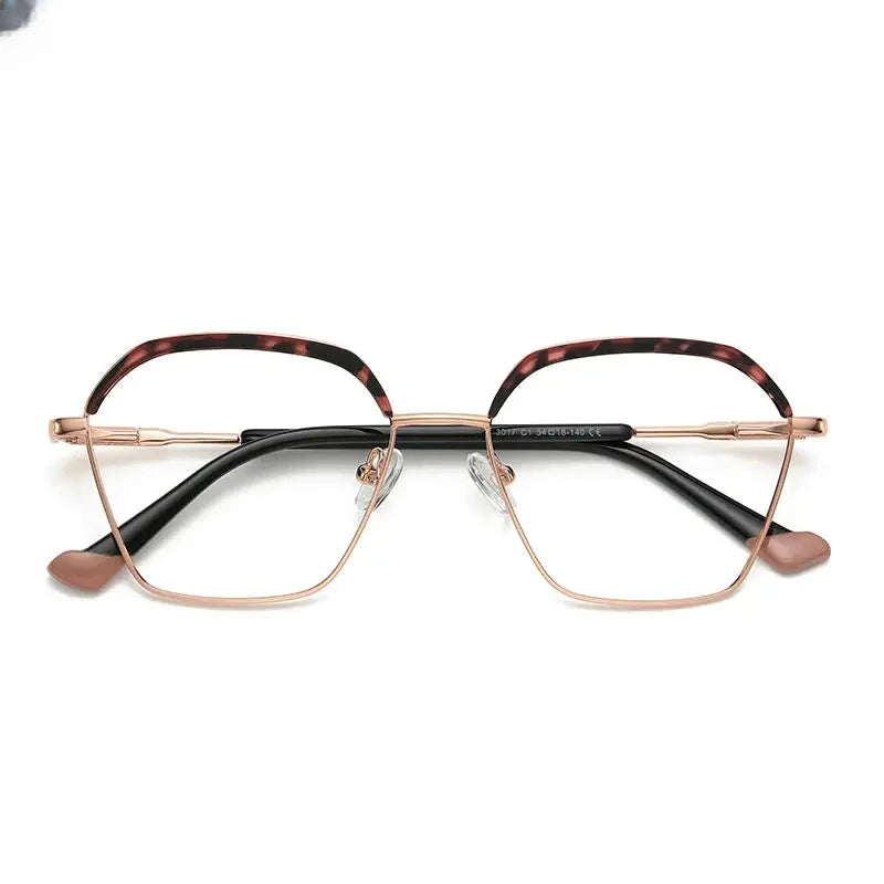 Women's Polygon Full Rim Alloy Reading Glasses 3017 — view 11 | Rx Spectacle