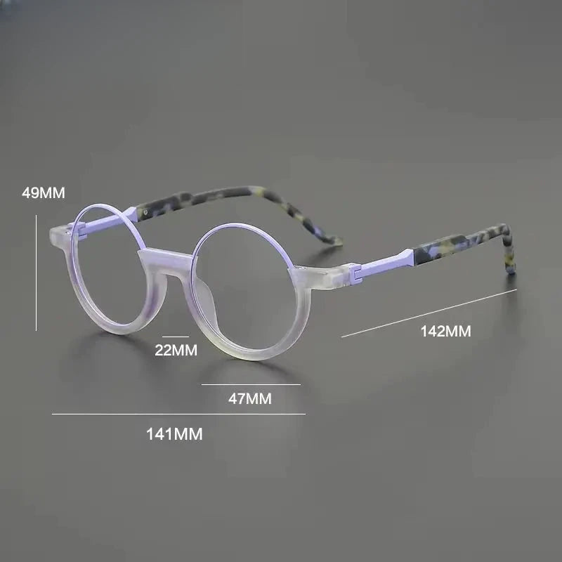 Unisex Round Full Rim Acetate Prescription Glasses G9366 — view 2 | Rx Spectacle