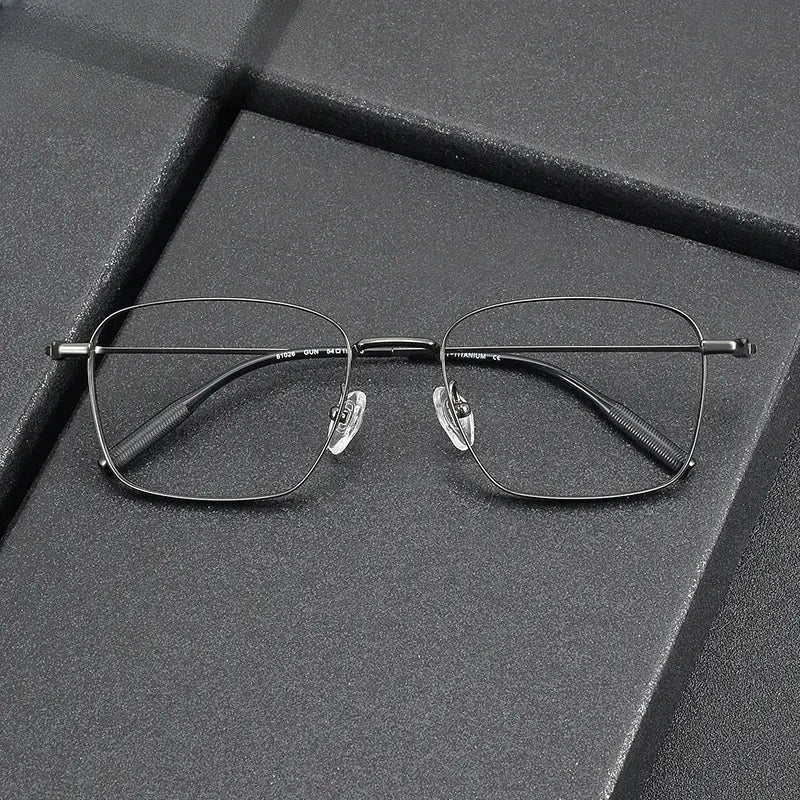 Unisex Square Full Rim Titanium Prescription Glasses 381026 — view 1 | Rx Spectacle