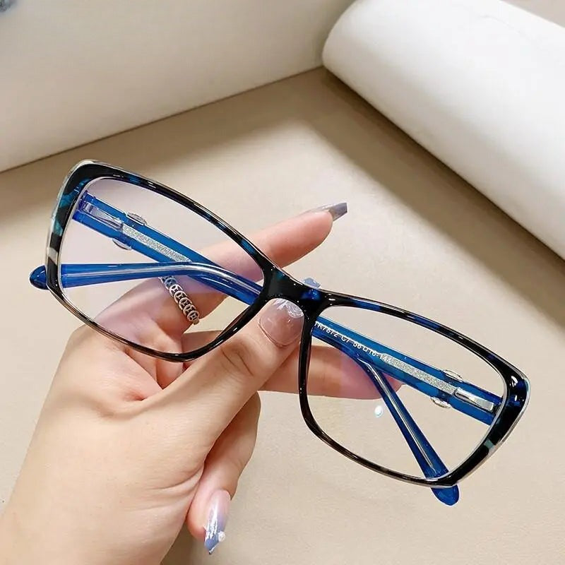 Women's Square Full Rim Titanium Prescription Glasses 7872 — view 14 | Rx Spectacle