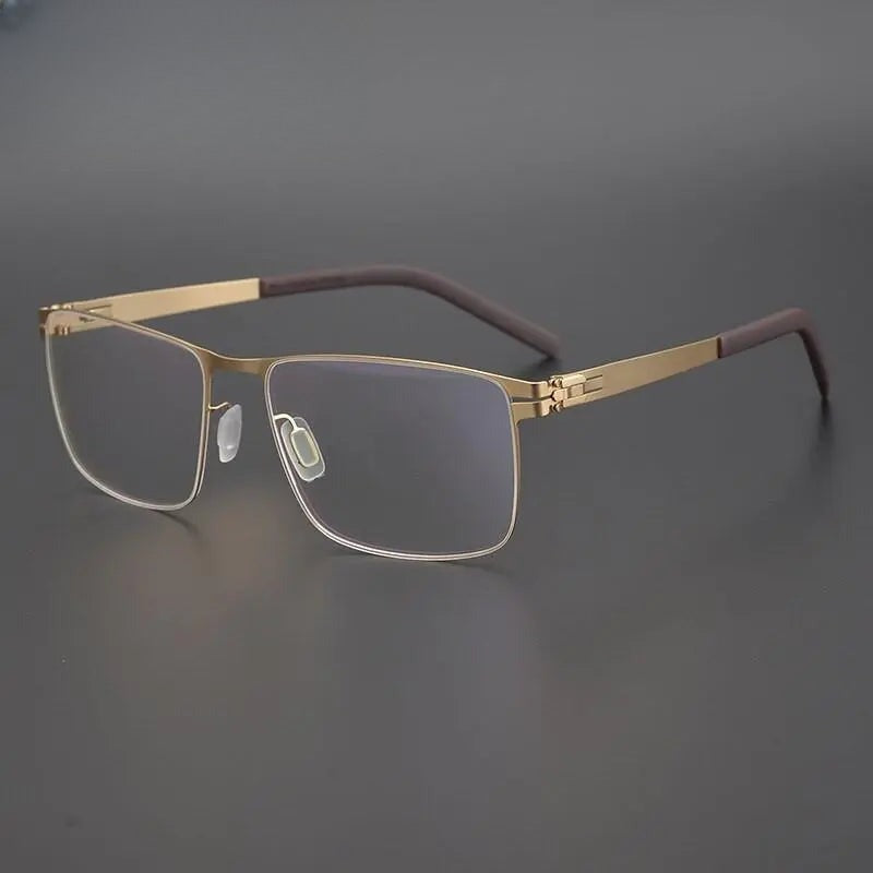 Unisex Square Full Rim Titanium Screwless Prescription Glasses Gxyj655 — view 4 | Rx Spectacle
