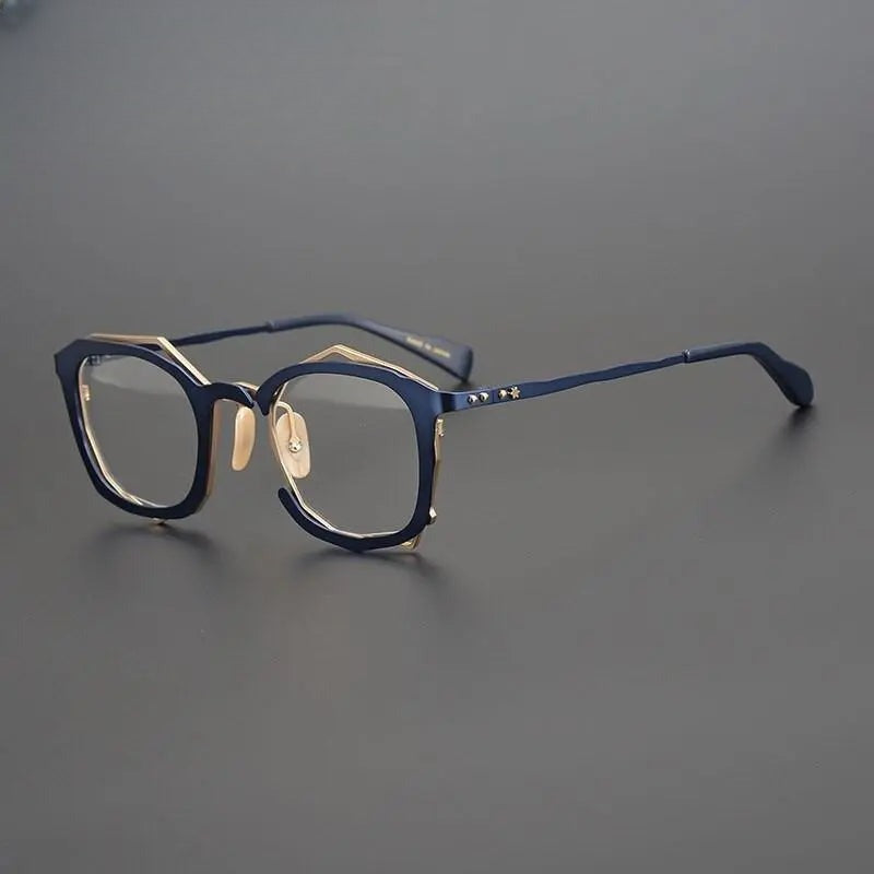Unisex Square Full Rim Titanium Prescription Glasses Gxyj360 — view 9 | Rx Spectacle