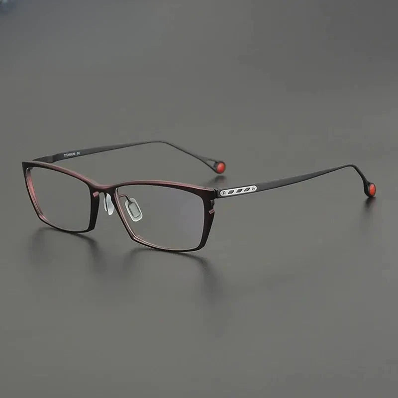 Unisex Browline Full Rim Titanium Prescription Glasses Gxyj2117 — view 4 | Rx Spectacle