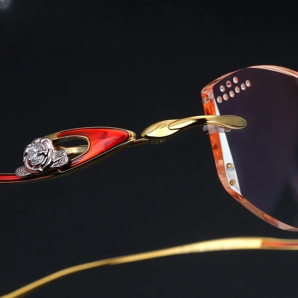 Women's Oval Rimless Titanium Prescription Glasses P208 — view 7 | Rx Spectacle