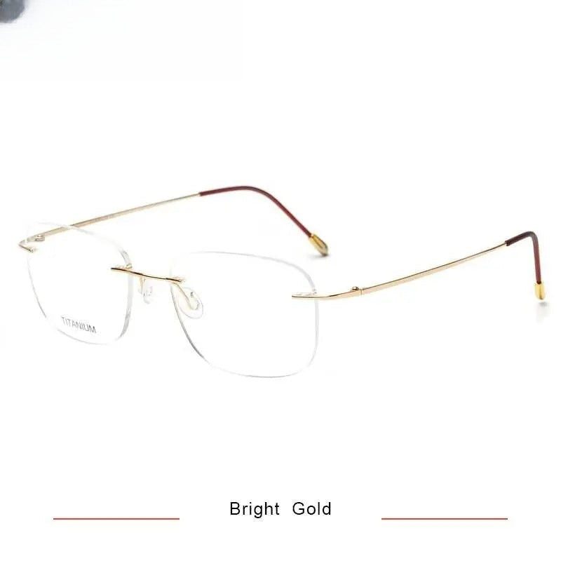 Men's Square Rimless Titanium Prescription Glasses Kr16010 — view 2 | Rx Spectacle