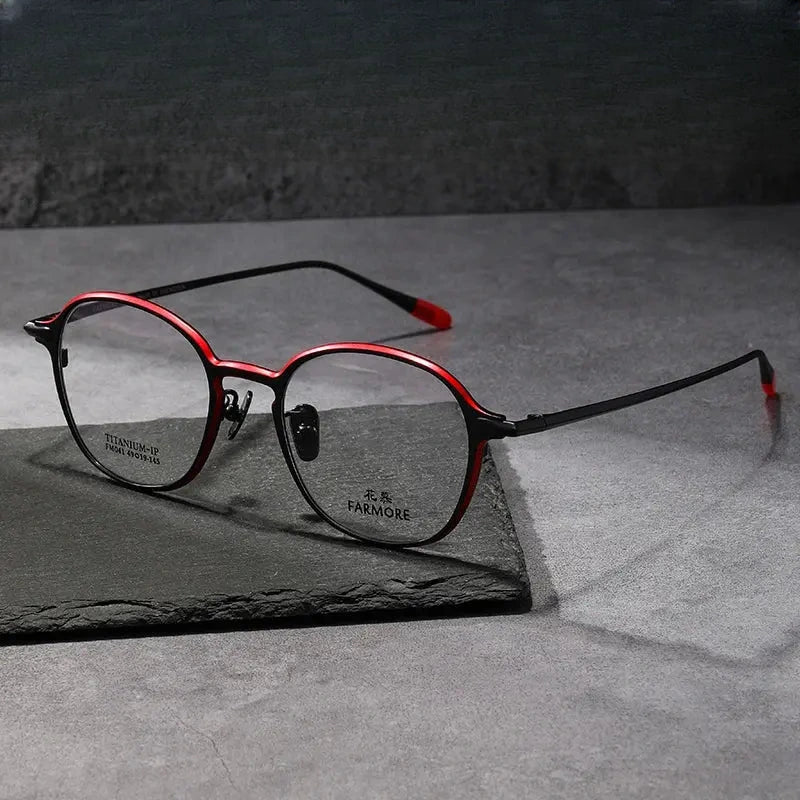 Unisex Oval Full Rim Titanium Prescription Glasses 69041 — view 1 | Rx Spectacle