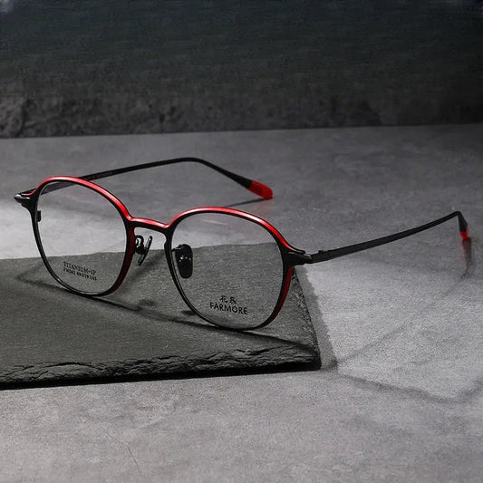 Unisex Oval Full Rim Titanium Prescription Glasses 69041 — view 1 | Rx Spectacle