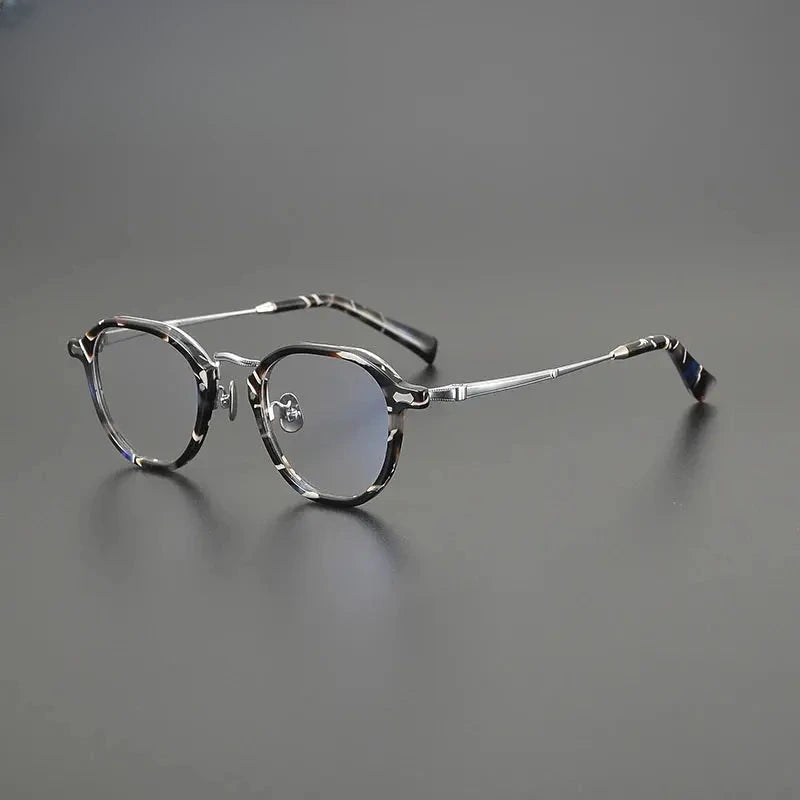 Unisex Oval Full Rim Titanium Oversized Prescription Glasses G1538 — view 8 | Rx Spectacle