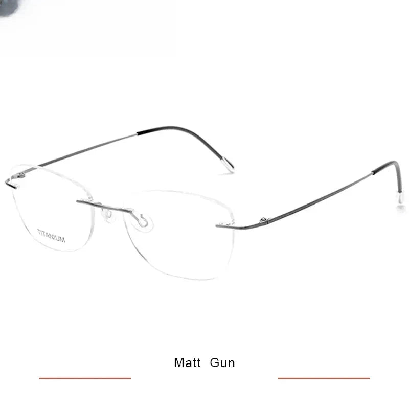 Women's Polygon Rimless Titanium Prescription Glasses 36013 — view 3 | Rx Spectacle