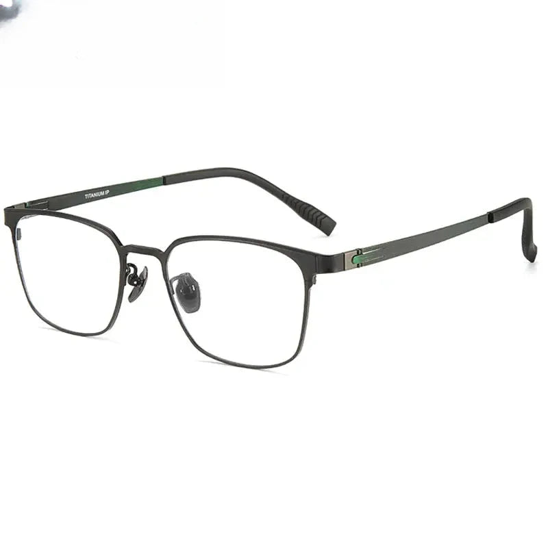 Unisex Square Full Rim Titanium Prescription Glasses 411282 — view 5 | Rx Spectacle