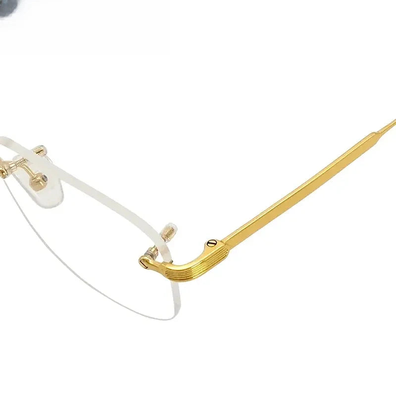 Unisex Oval Rimless Titanium Prescription Glasses 2280 — view 3 | Rx Spectacle