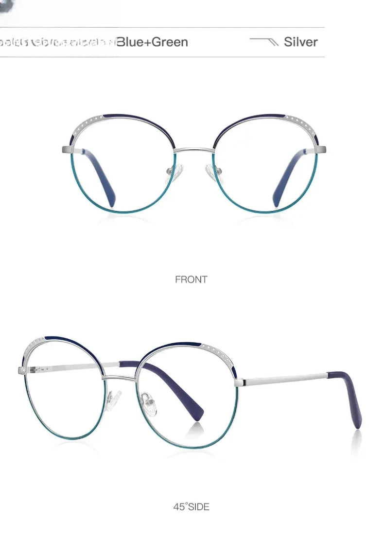 Women's Round Full Rim Plastic Reading Glasses Pfd3115 — view 20 | Rx Spectacle
