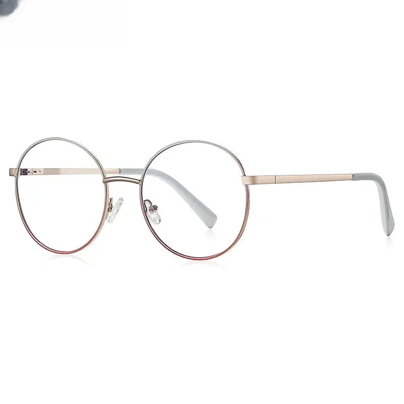 Women's Round Full Rim Stainless Steel Reading Glasses 3082 — view 11 | Rx Spectacle