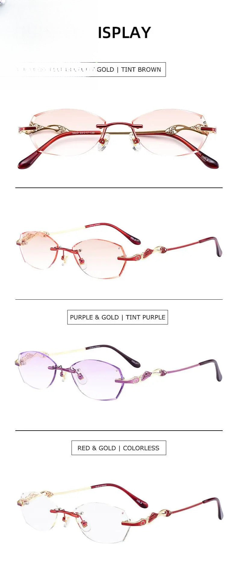 Women's Oval Rimless Titanium Prescription Glasses 5023 — view 12 | Rx Spectacle