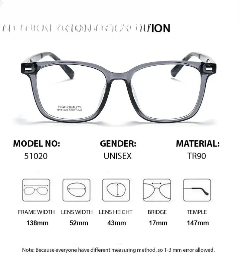 Women's Square Full Rim Titanium Prescription Glasses 51020 — view 2 | Rx Spectacle