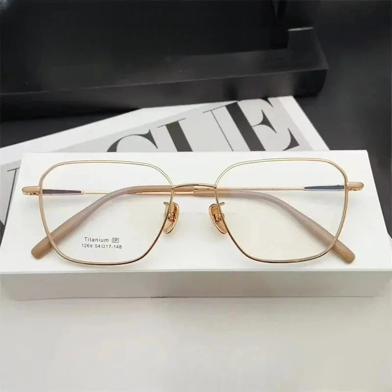 Unisex Polygon Full Rim Titanium Prescription Glasses 611269 — view 4 | Rx Spectacle