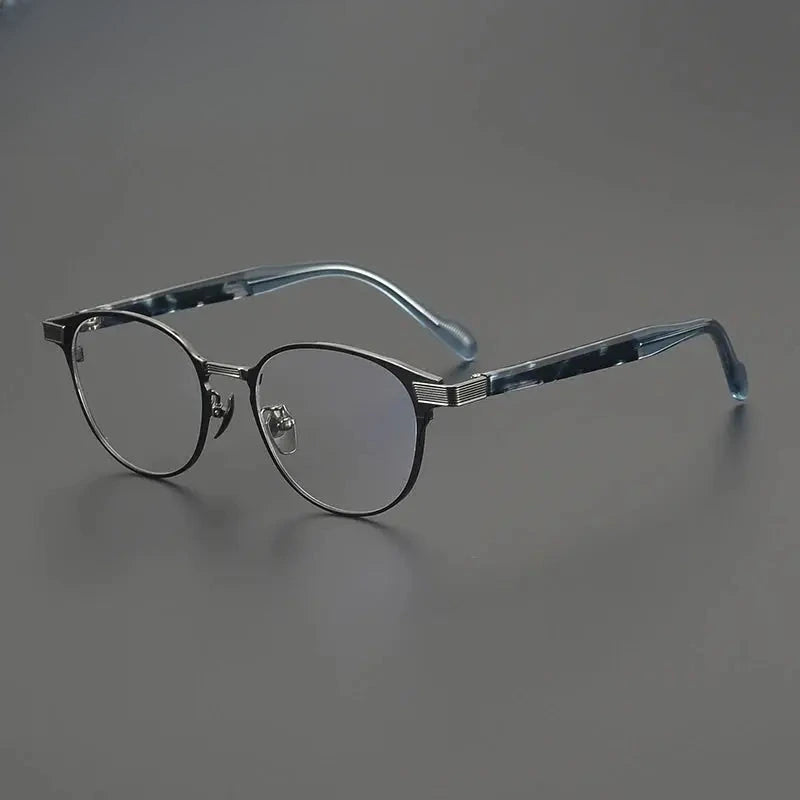 Unisex Oval Full Rim Titanium Prescription Glasses 190073 — view 4 | Rx Spectacle