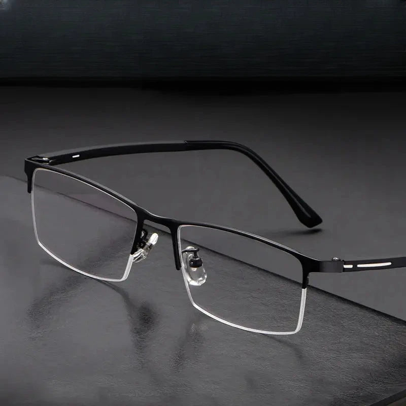 Men's Square Semi-Rimless TR90 Prescription Glasses 89916 — view 1 | Rx Spectacle