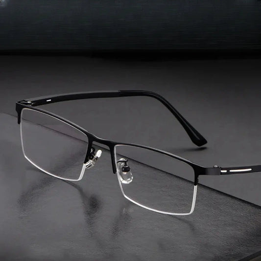 Men's Square Semi-Rimless TR90 Prescription Glasses 89916 — view 1 | Rx Spectacle