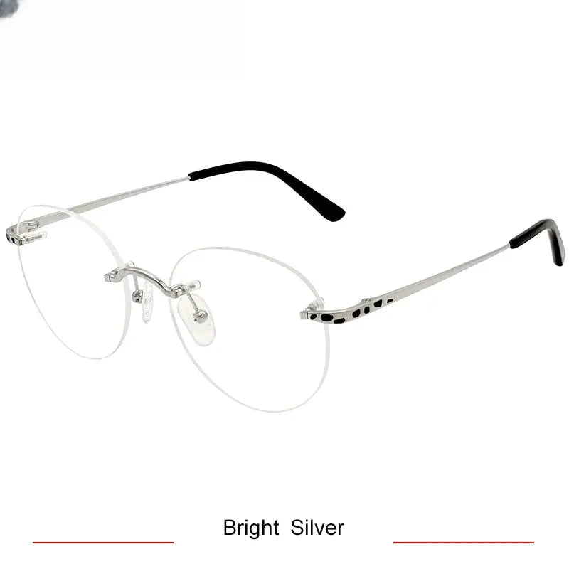 Women's Round Rimless Titanium Prescription Glasses 3090 — view 5 | Rx Spectacle