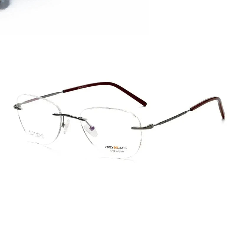 Women's Oval Rimless Stainless Steel Prescription Glasses 91811 — view 5 | Rx Spectacle