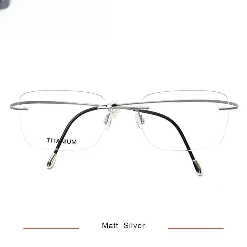 Unisex Square Rimless Titanium Screwless Prescription Glasses Kr16016 — view 8 | Rx Spectacle