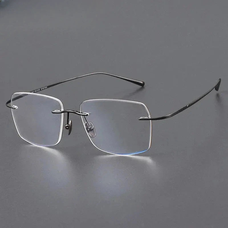 Women's Square Rimless Titanium Prescription Glasses 881819 — view 4 | Rx Spectacle