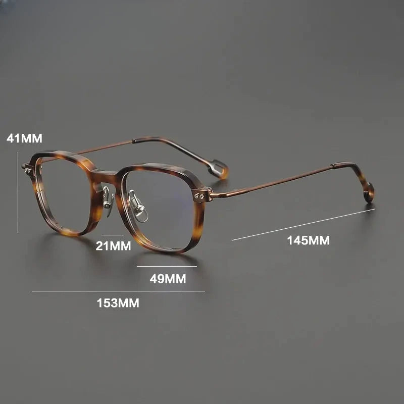 Unisex Square Full Rim Titanium Oversized Prescription Glasses 679009 — view 2 | Rx Spectacle