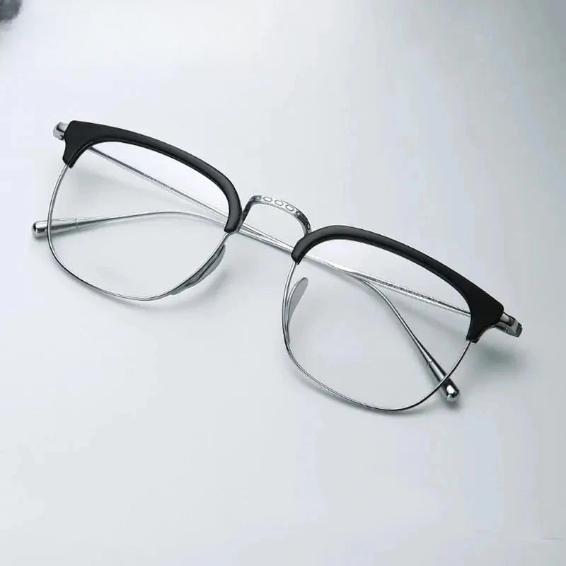Men's Square Full Rim Titanium Prescription Glasses 881902 — view 2 | Rx Spectacle