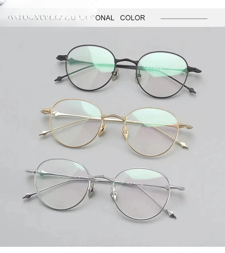 Women's Round Full Rim Titanium Prescription Glasses Ep4549 — view 10 | Rx Spectacle