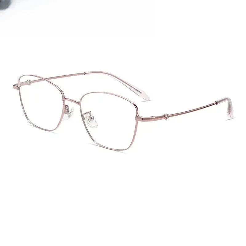Women's Cat Eye Full Rim Titanium Prescription Glasses 70703 — view 3 | Rx Spectacle