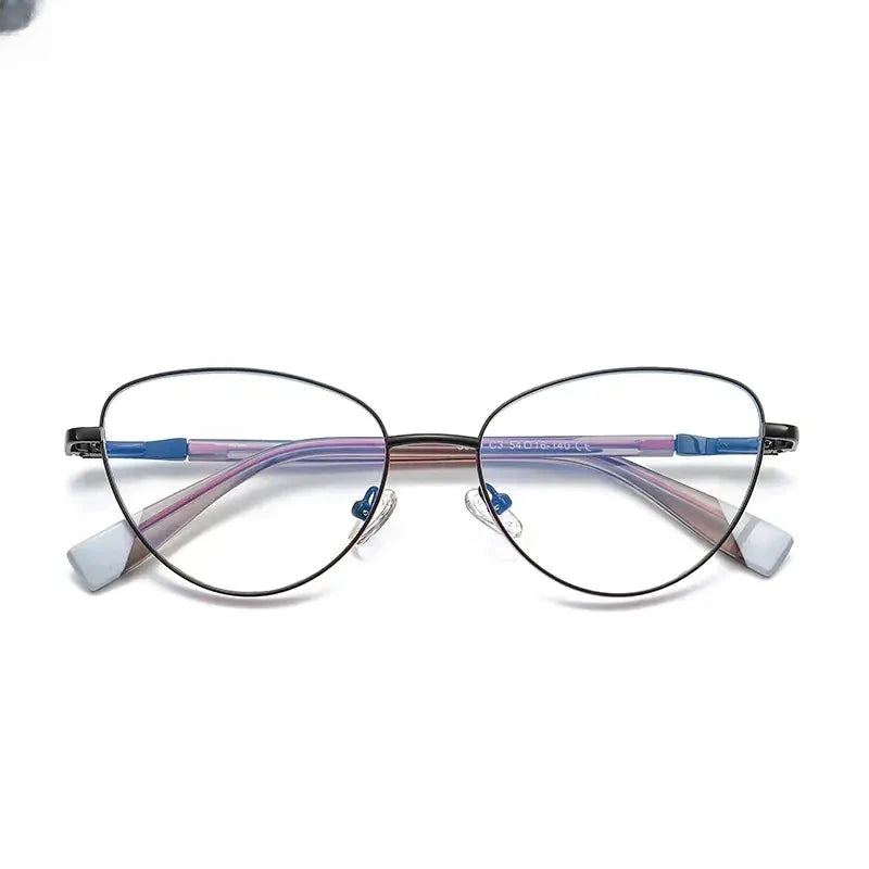 Women's Cat Eye Full Rim Alloy Reading Glasses 3020 — view 10 | Rx Spectacle
