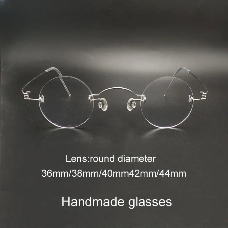 Unisex Round Rimless Stainless Steel Screwless Reading Glasses Y020 — view 2 | Rx Spectacle